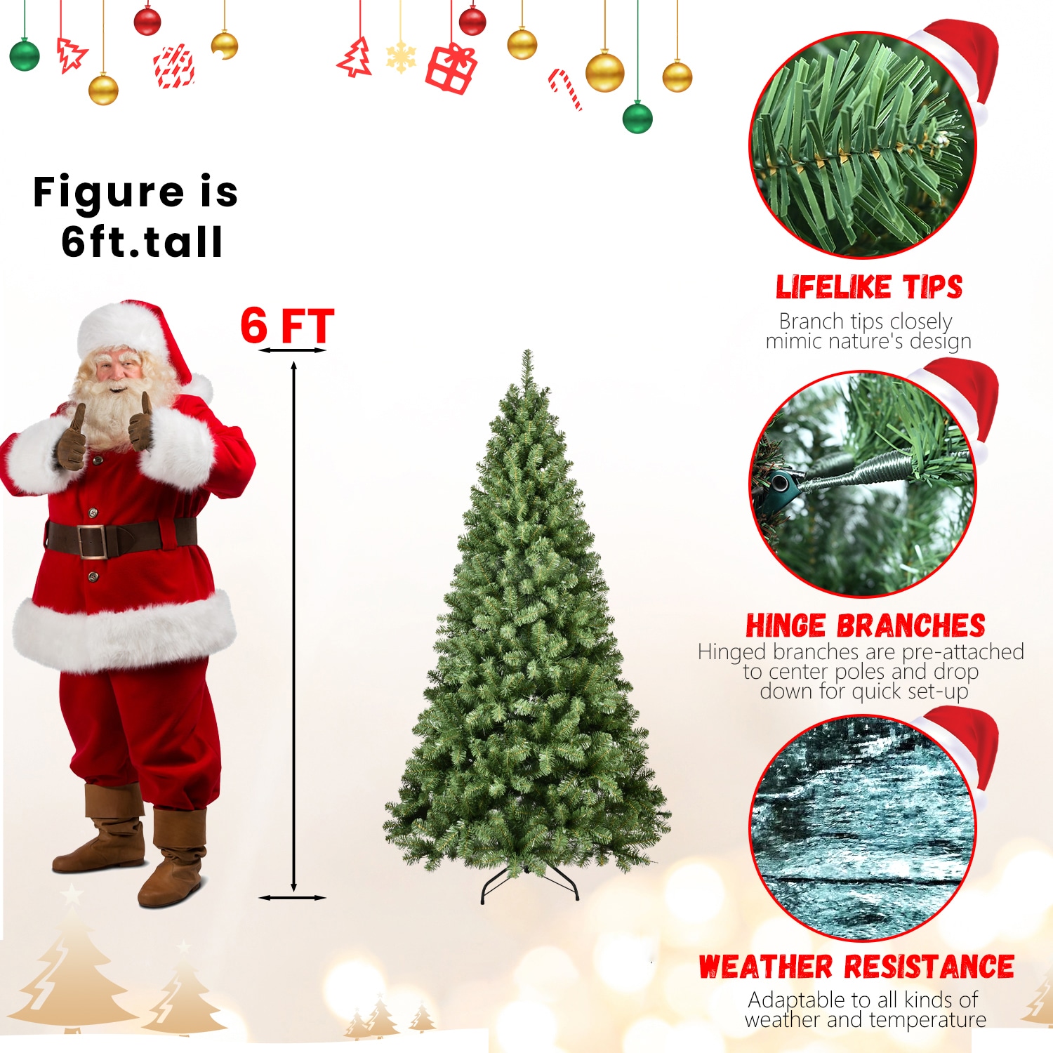 Prelit 6ft PVC Tree
（memory Wire）_voghion.com